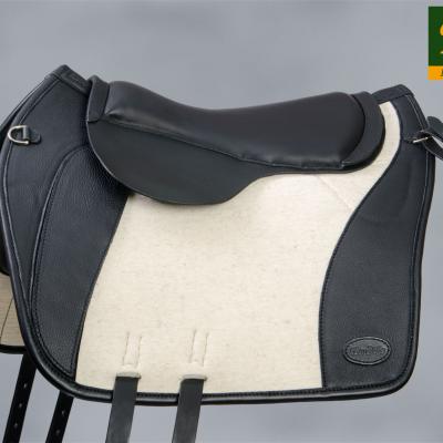 Filzsattel Premium Schwarz Natur Filz Glatt Sitzteil Klein Mit Logo