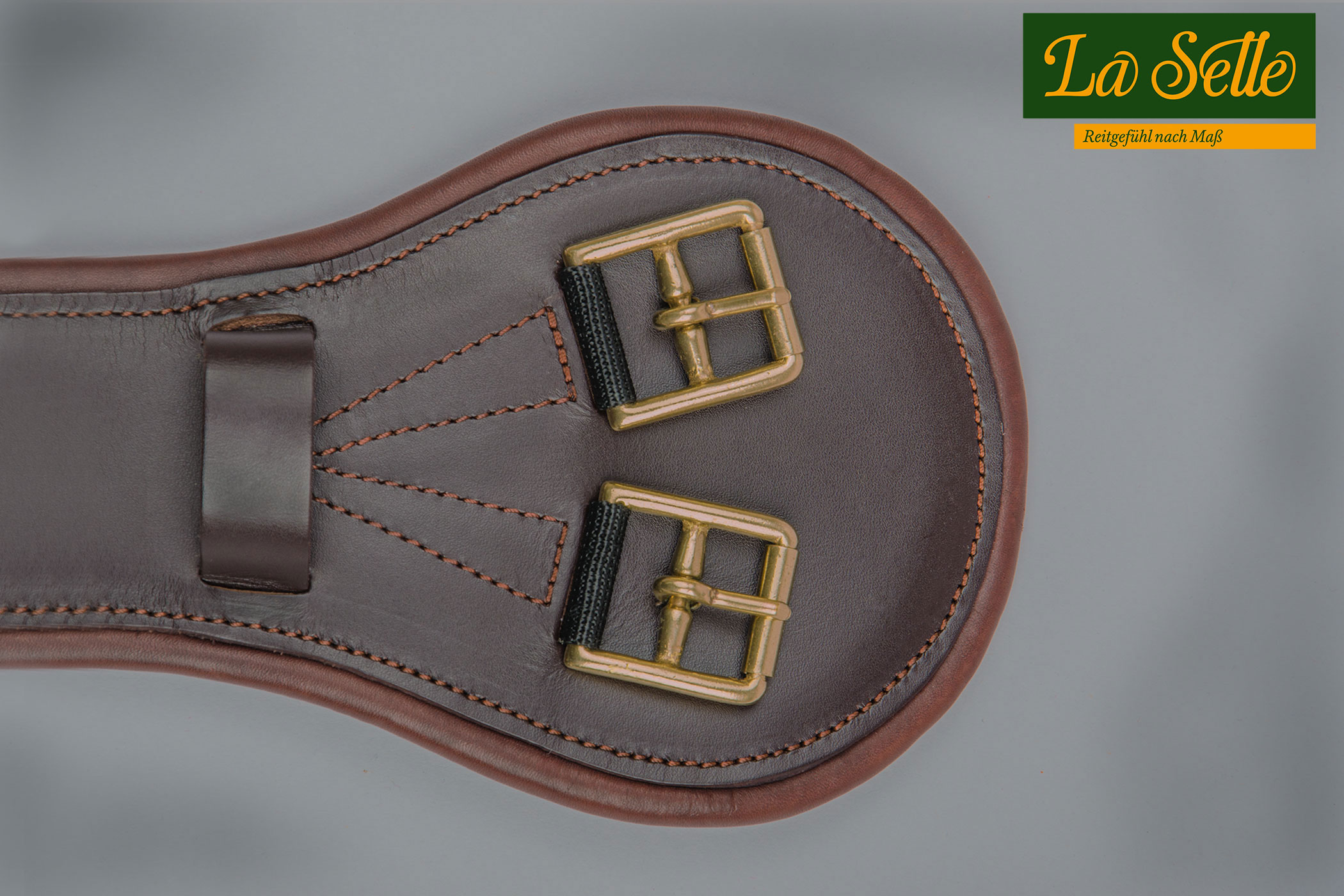 La Selle Bauchgurt braun Messing